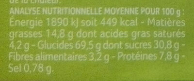 Sablés aux amandes - Nutrition facts - fr