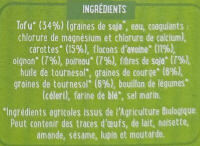 Vegetal burger petits legumes - Ingredients - fr