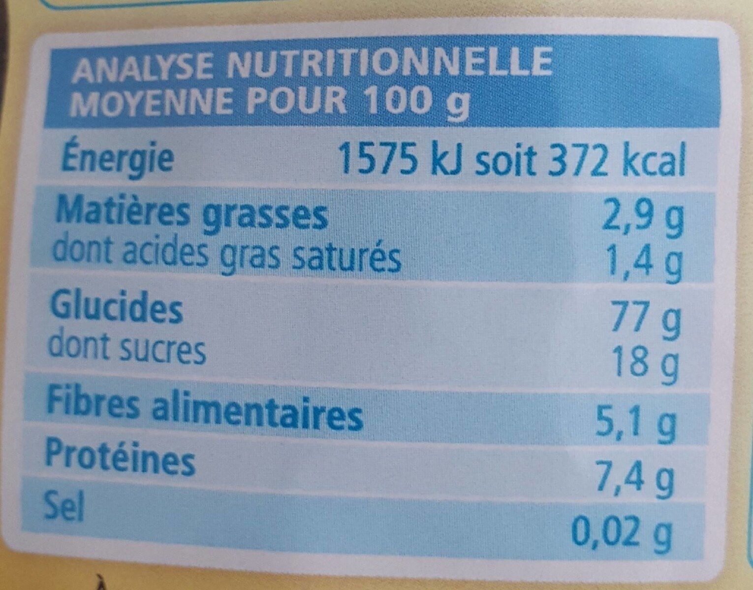 Céréales soufflées au chocolat - Nutrition facts - fr