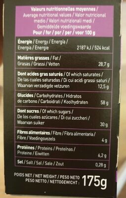 Fourrés choc' - Nutrition facts - fr
