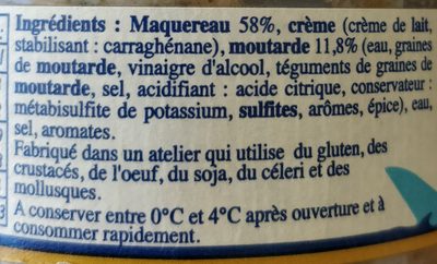 Rillettes maquereau a la moutarde Gastromer - Ingredients - fr