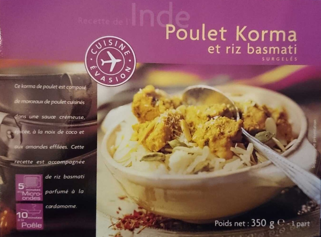 Poulet Korma et riz basmati - Product - fr