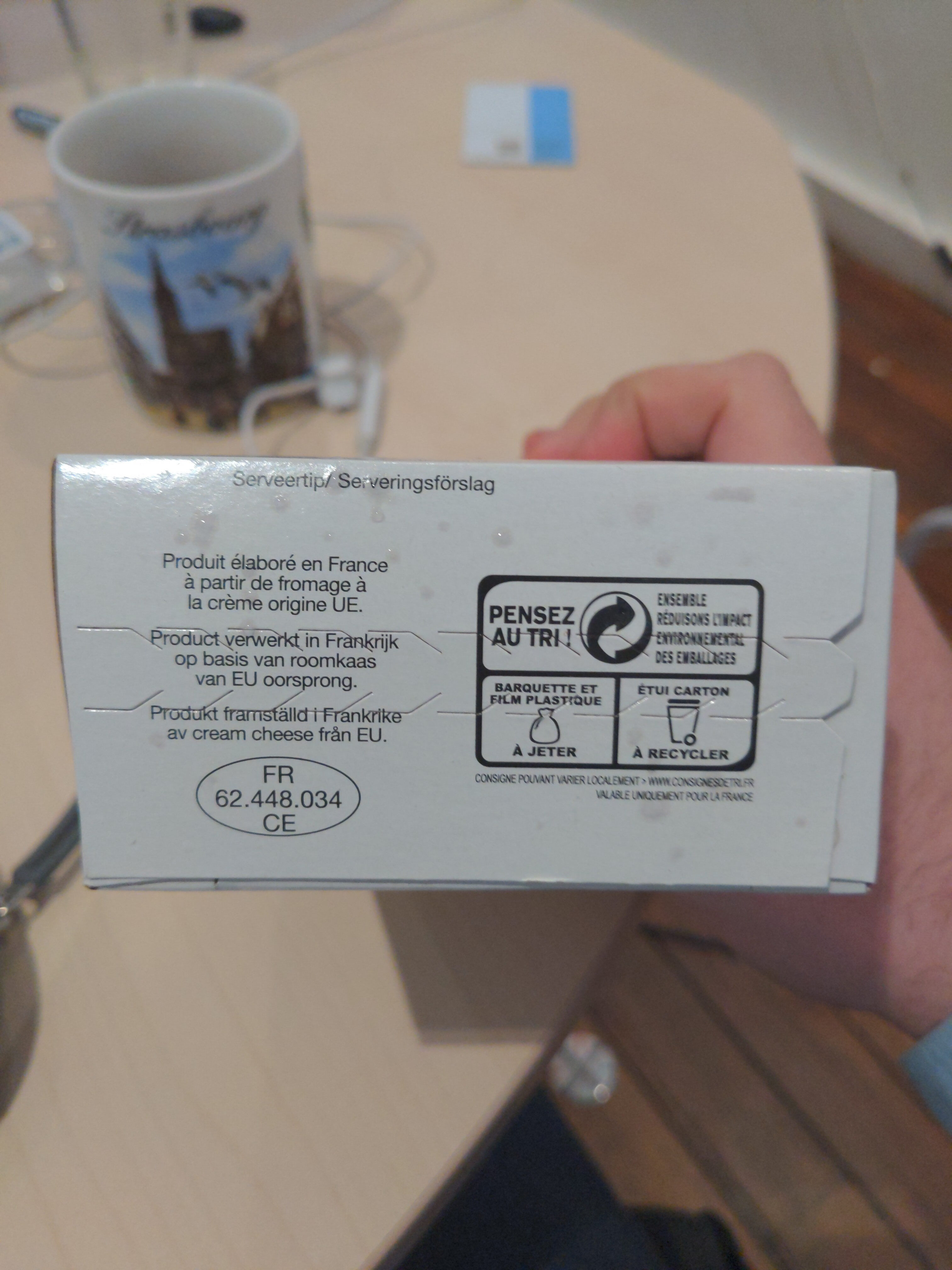 Cheesecake - Recycling instructions and/or packaging information - fr