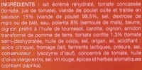 Poulet aux tomates confites et polenta - Ingredients - fr