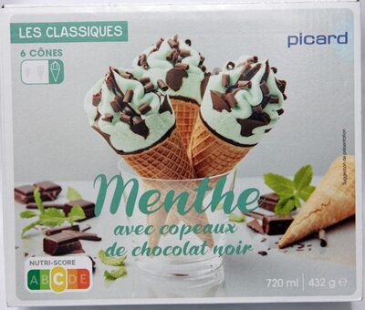 Crème glacée menthe avec copeaux de chocolat noir 6 Cônes - Product - fr
