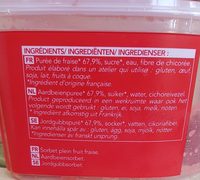 Pure sélection sorbet fraise - Ingredients - fr