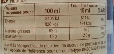 Huile d' arachide - Nutrition facts - fr
