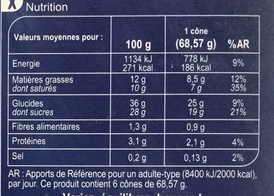 Chocolat Pistache - Nutrition facts - fr