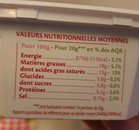 St Moret dessert - Nutrition facts - fr