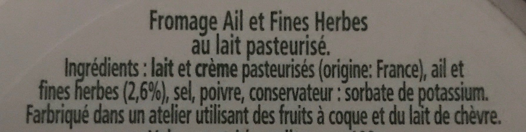 L'original tartare ail & fines herbes - Ingredients - fr