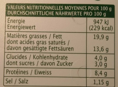 Fromage Ail & Fines Herbes - Nutrition facts - fr