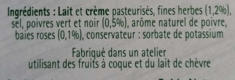Tartare - Poivre & Fines Herbes - Ingredients - fr