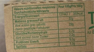 Tartare Ail & Fines Herbes - Nutrition facts - fr