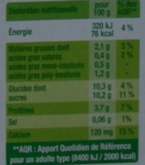 Fruits mixés (Abricot Goyave) - Nutrition facts - fr