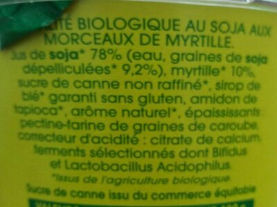 So SOJA myrtille - Ingredients - fr