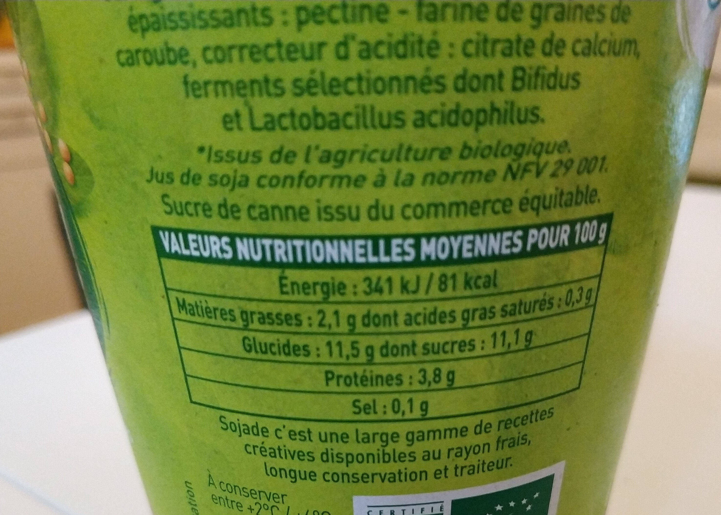 So SOJA myrtille - Nutrition facts - fr