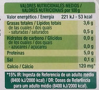 Postre de soja natural con almendra - Nutrition facts - es