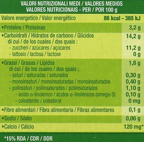 Postre de soja vainilla - Nutrition facts - es
