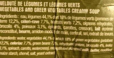 Velouté de légumes verts - Ingredients