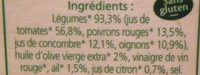 Gaspacho à l'Andalouse Bio - Ingredients - fr