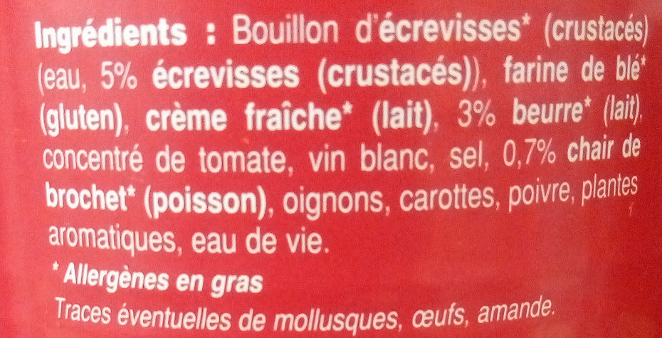 Sauce Nantua - Ingredients - fr