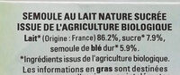 Semoule au lait nature bio - Ingredients - fr