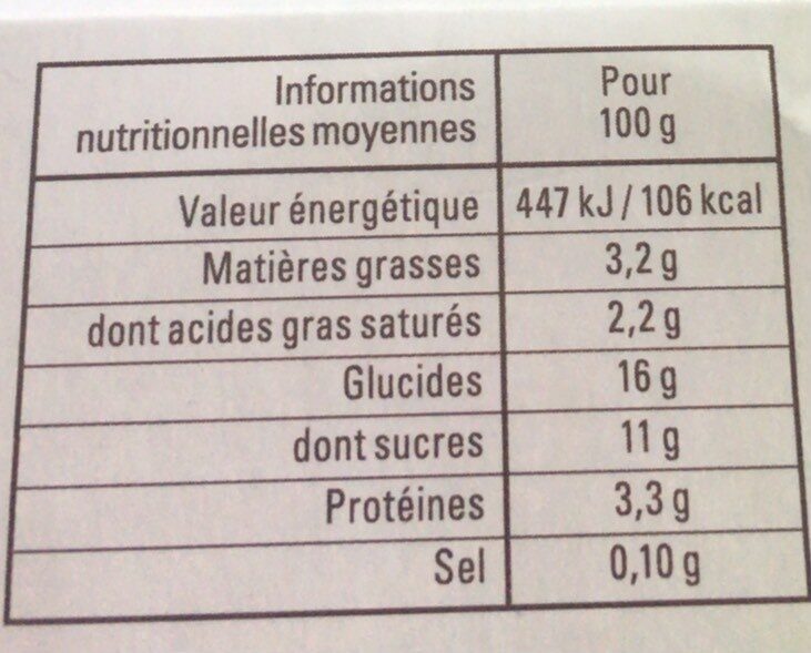 Semoule au lait nature bio - Nutrition facts - fr