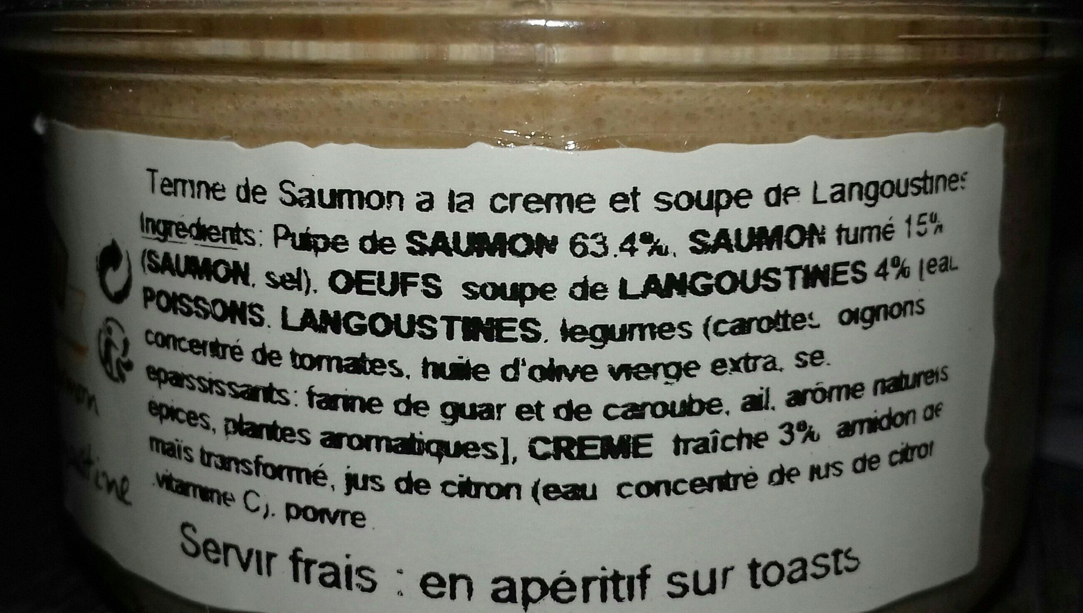 Tartinade de saumon au suprême de langoustine - Ingredients - fr