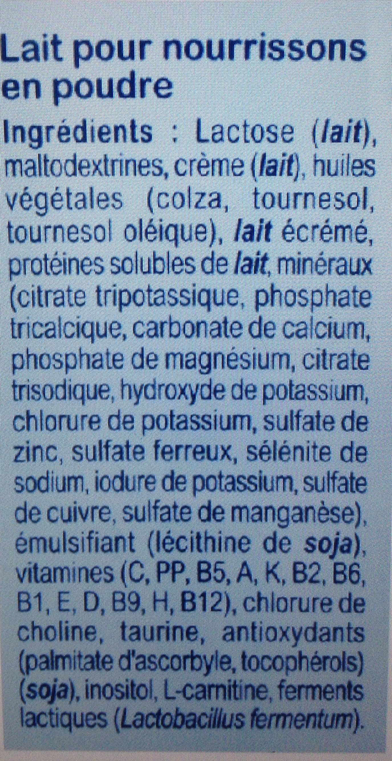 Milumel 1 - Ingredients - fr