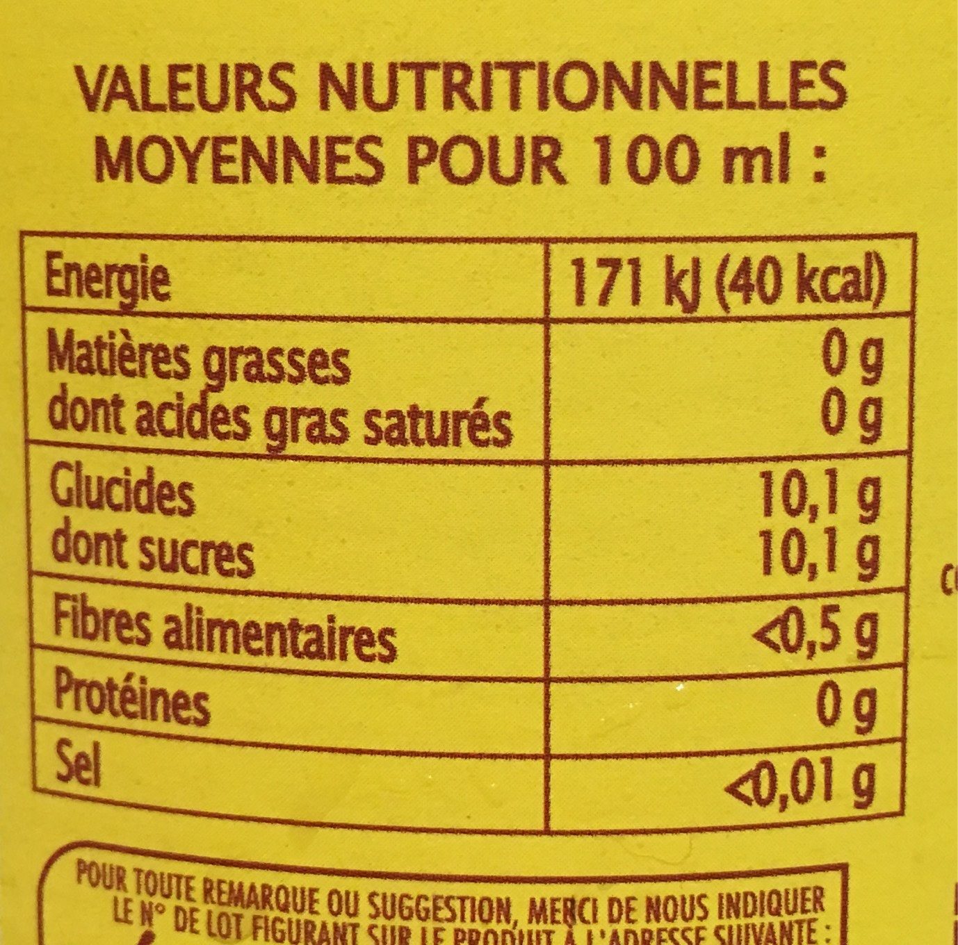 Pur jus d'ananas LE VERGER BIO - Nutrition facts - fr