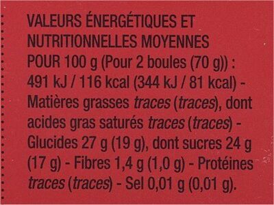 Sorbet Fraise de Dordogne - Nutrition facts
