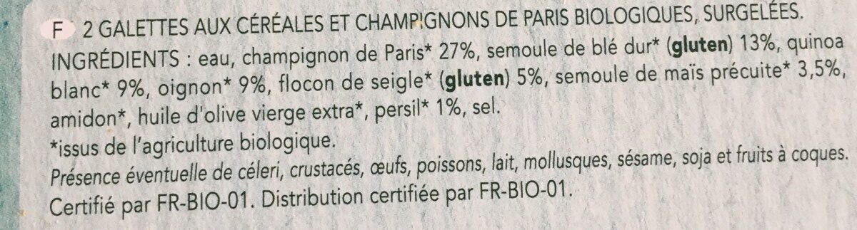 Galettes bio semoule de couscous - Ingredients - fr