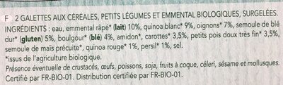 Galette au quinoa boulgour petits légumes et emmental - Ingredients - fr