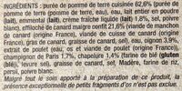 Parmentier de canard - Ingredients - fr