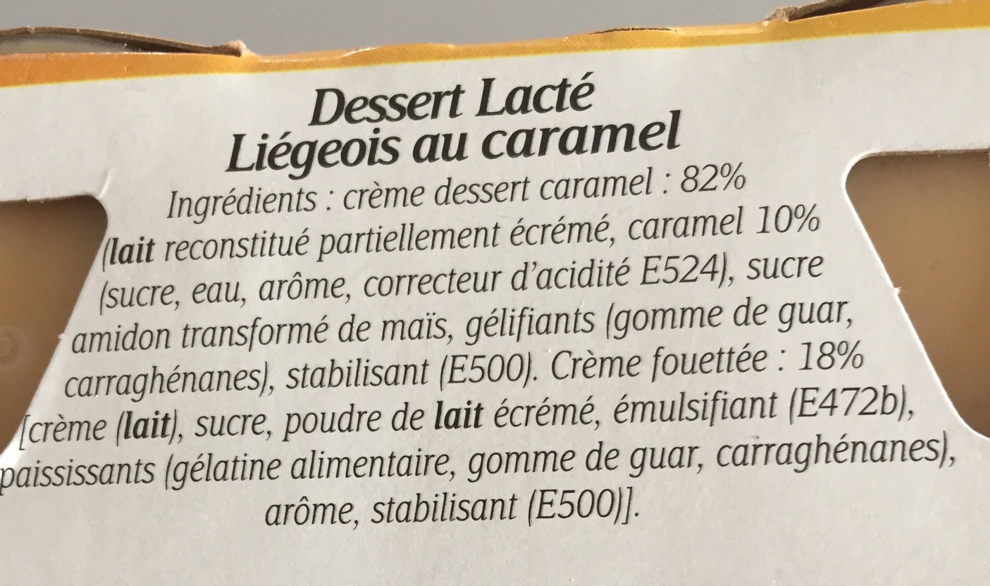 Dolce Vita - Liégeois Caramel - Ingredients - fr