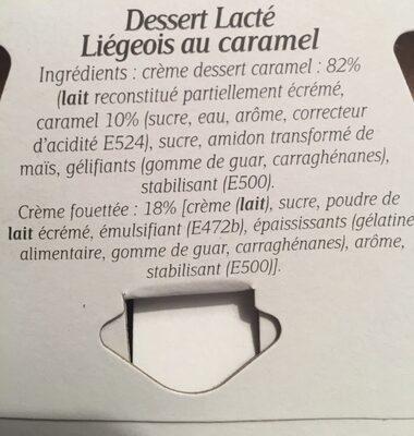 Chocolat Liegeois - Ingredients - fr