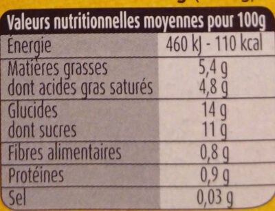 Végétal ferme et fondant mangue - Nutrition facts - fr