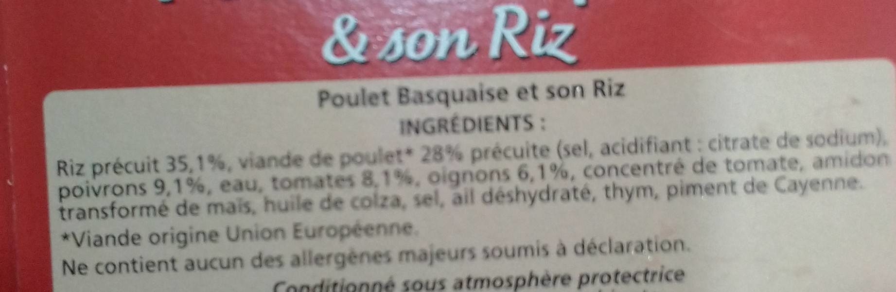 Poulet Basquaise et son riz - Ingredients - fr