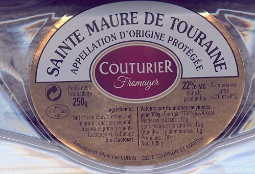 Sainte Maure de Touraine - Fromage de Chèvre au Lait Cru Moulé à la Louche - Nutrition facts - fr