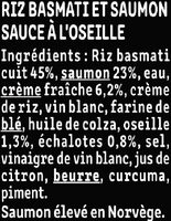 Le saumon à l'oseille et son riz basmati - Ingredients - fr