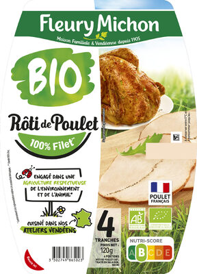 Le Rôti de poulet, Bio - 4 tranches - Product - fr