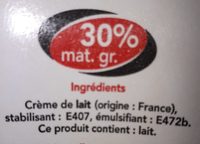 Crème liquide - Ingredients - fr
