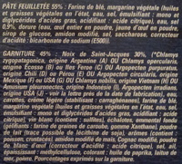 4 Paniers Feuilletés aux Noix de Saint-Jacques*, Surgelés - Ingredients - fr