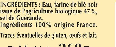 Galettes de blé noir - Ingredients - fr