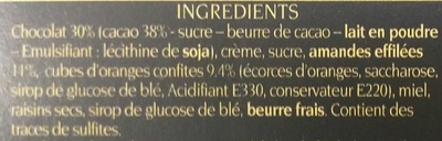 Les Florentins ® Chocolat lait et orange - Ingredients - fr
