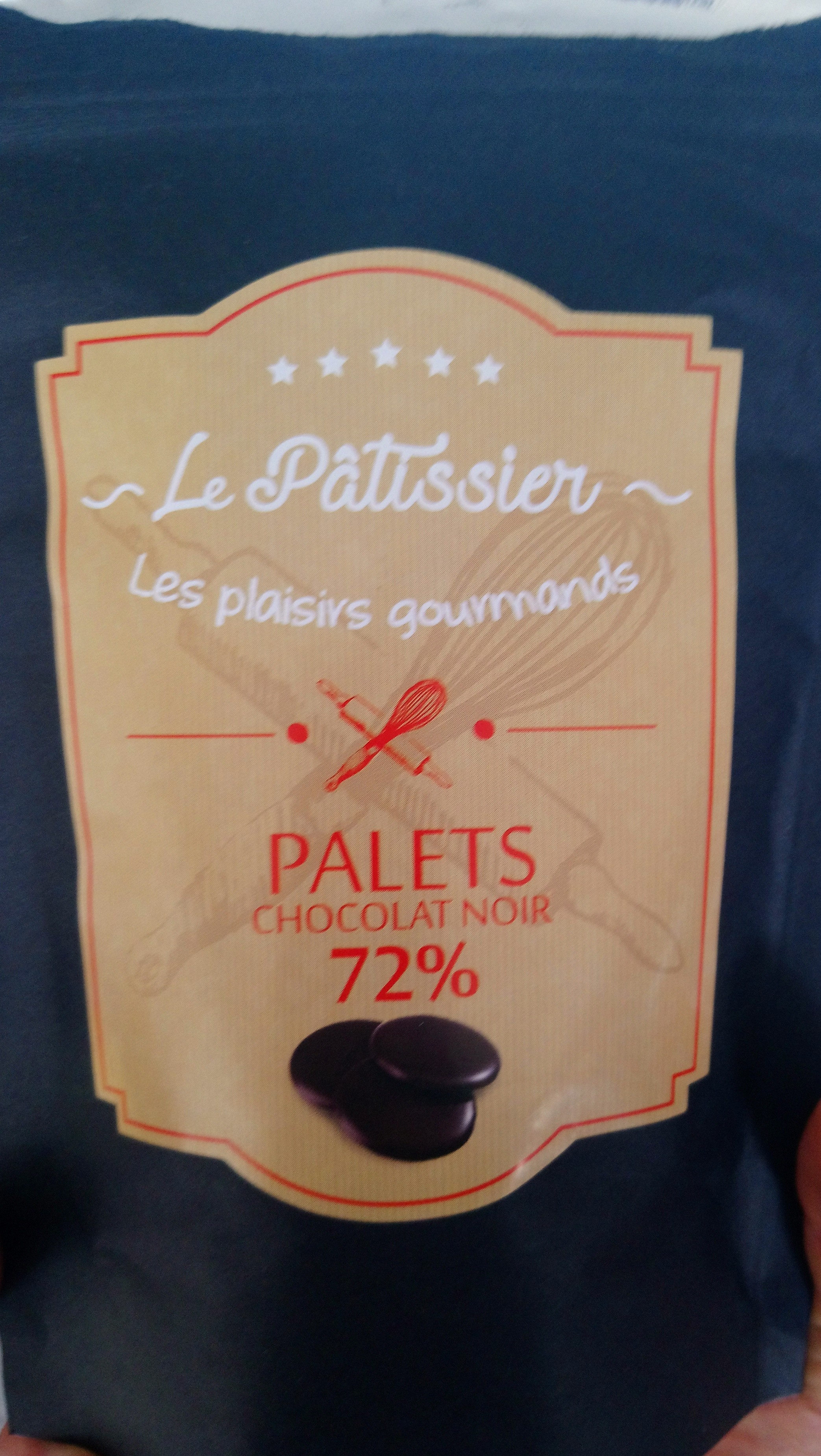 les plaisirs gourmands palets 72% chocolat noir - Product - fr