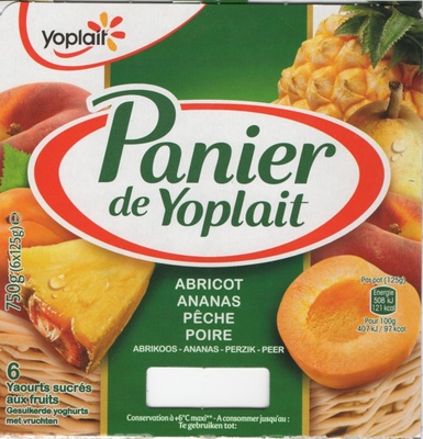 Panier de Yoplait (Abricot, Ananas, Pêche, Poire) 6 Pots - Product - fr