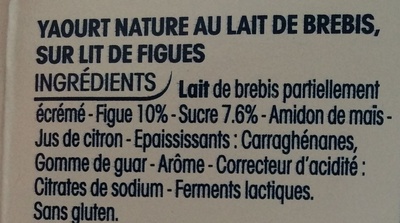 Yaourt 100% lait de brebis sur lit de figue - Ingredients - fr