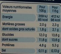 Yaourt 100% lait de brebis sur lit de figue - Nutrition facts - fr