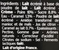 Sensations poire fondante & caramel gourmand - Ingredients - fr
